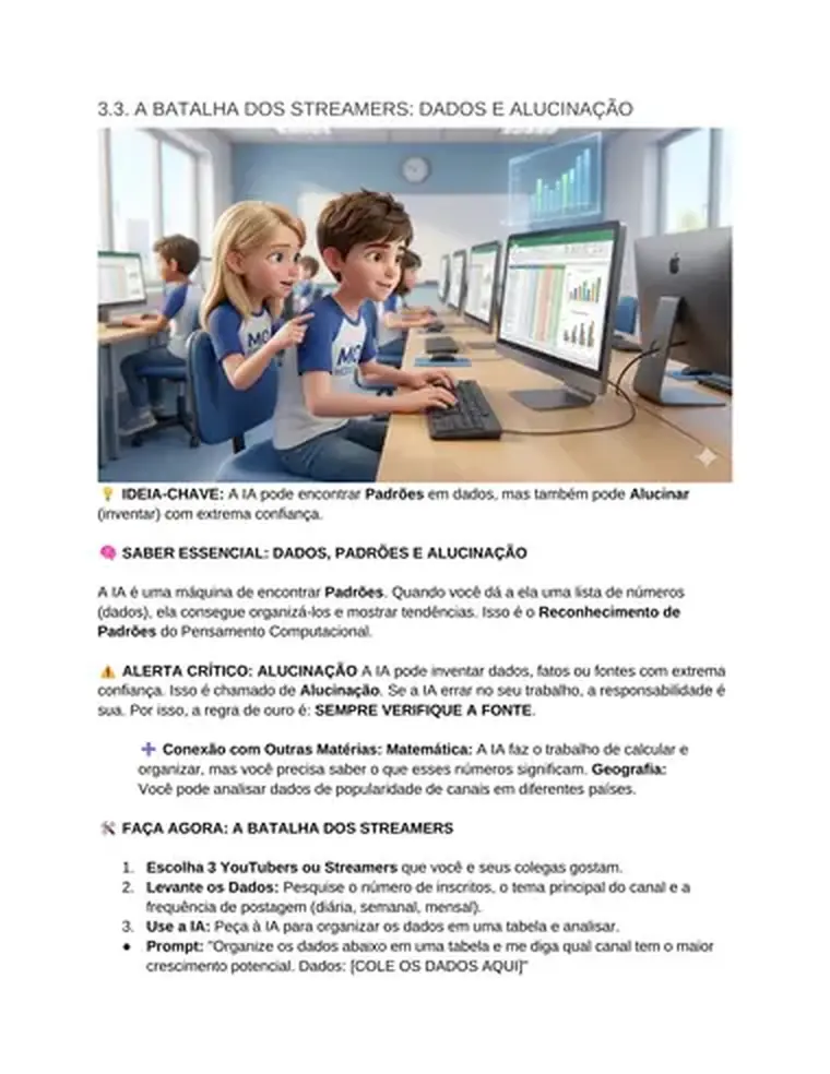 Página do livro sobre dados, padrões e alucinações