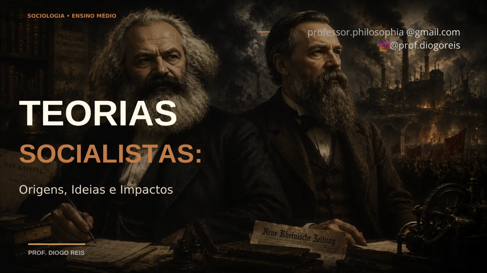 Capa da apresentação Teorias socialistas: origens, ideias e impactos