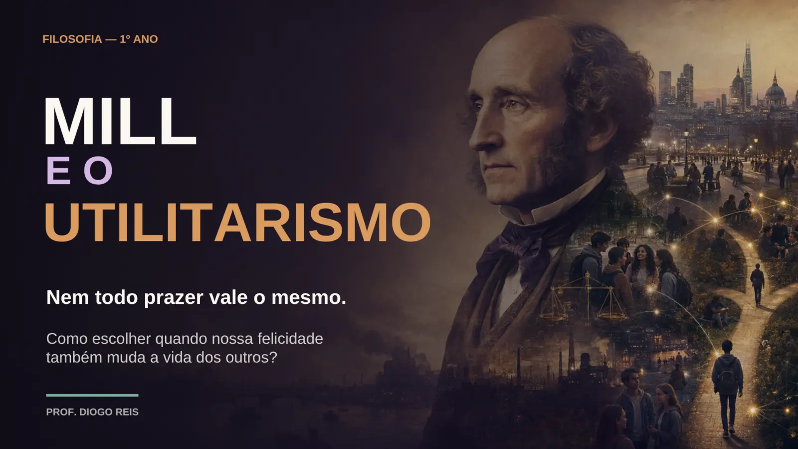 Capa da apresentação Mill e o utilitarismo